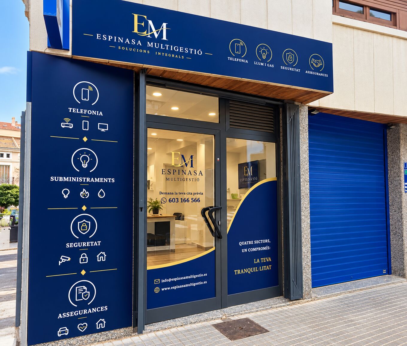 Fachada de la tienda de Espinasa Multigestió en Montornès del Vallès